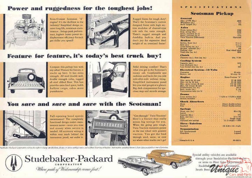 1958 Studebaker Scotsman Pickup Folder Page 1